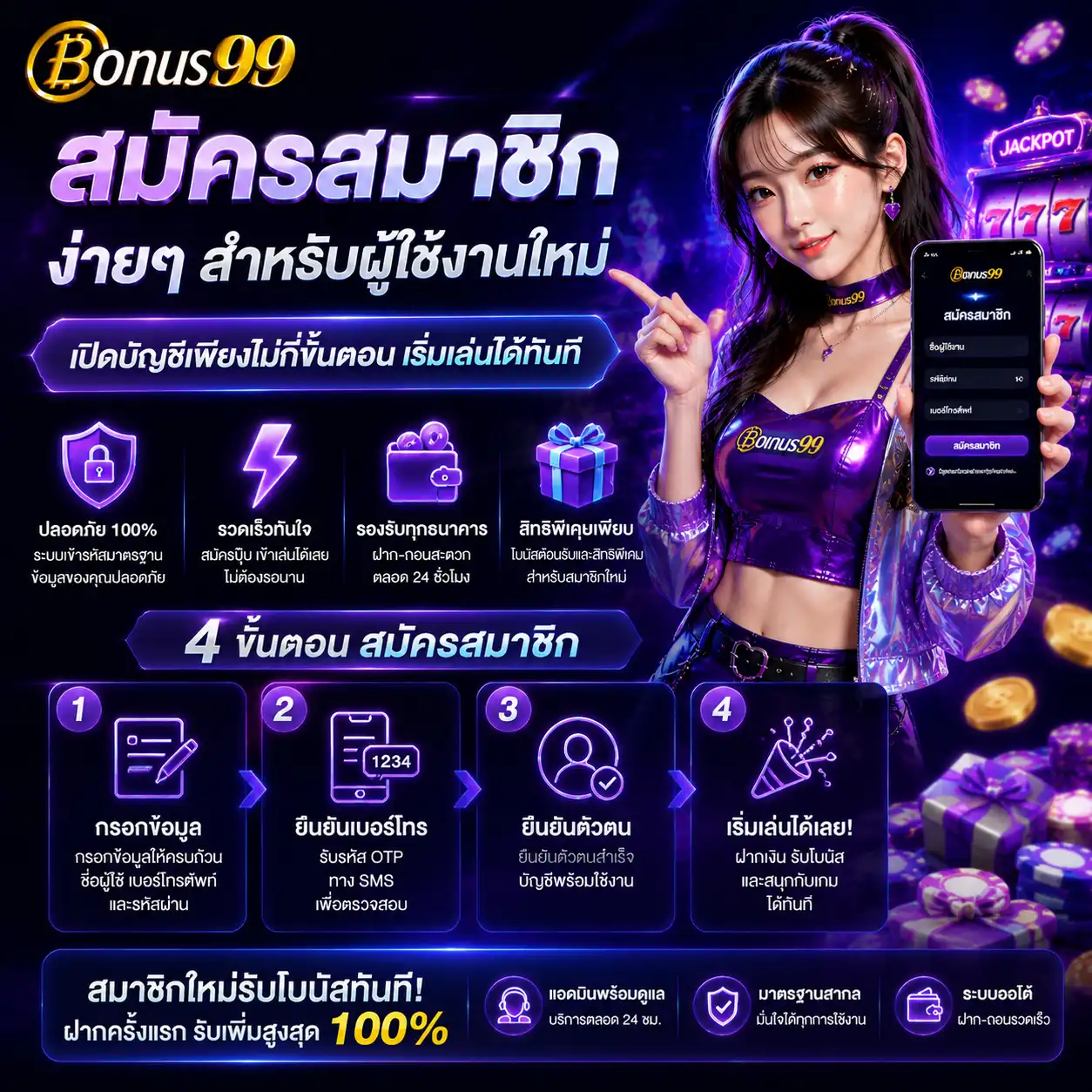bonus99 สมัครสมาชิกง่ายสำหรับผู้ใช้งานใหม่